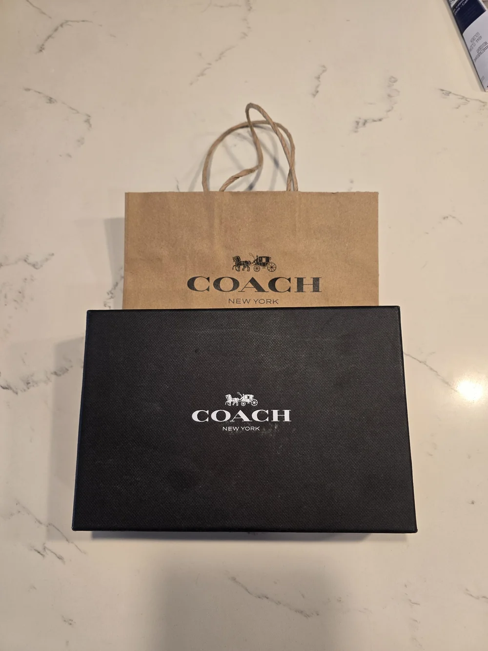Coach Men’s Black and Brown Leather Belt with Signature 'C' Buckle